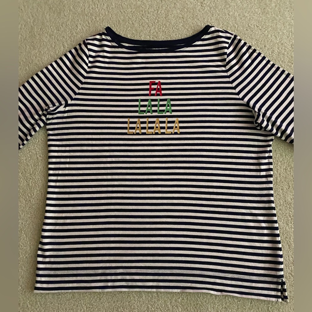 Striped Fa La La La Top